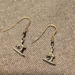 Silver-colored Skiing Earrings